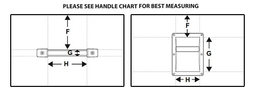 [Diagram of sloped top handle dimensions]