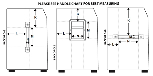 [Diagram of sloped side handle dimensions]