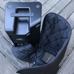 Photo of Odd Shaped Clamshell Gig Bag Open